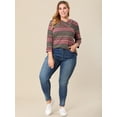 thumbnail image 2 of BluDe Punto De Rayas Boho Cuello Vuelto TalGrande Top PaMujer Rojo XL Agnes Orinda, 2 of 6