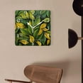 thumbnail image 4 of 16 Inch Wall Clock Battery Operated Square Clock Decorative for Office, Kitchen, Outdoor, Living Room，Fresh Leaves Illustration, 4 of 4