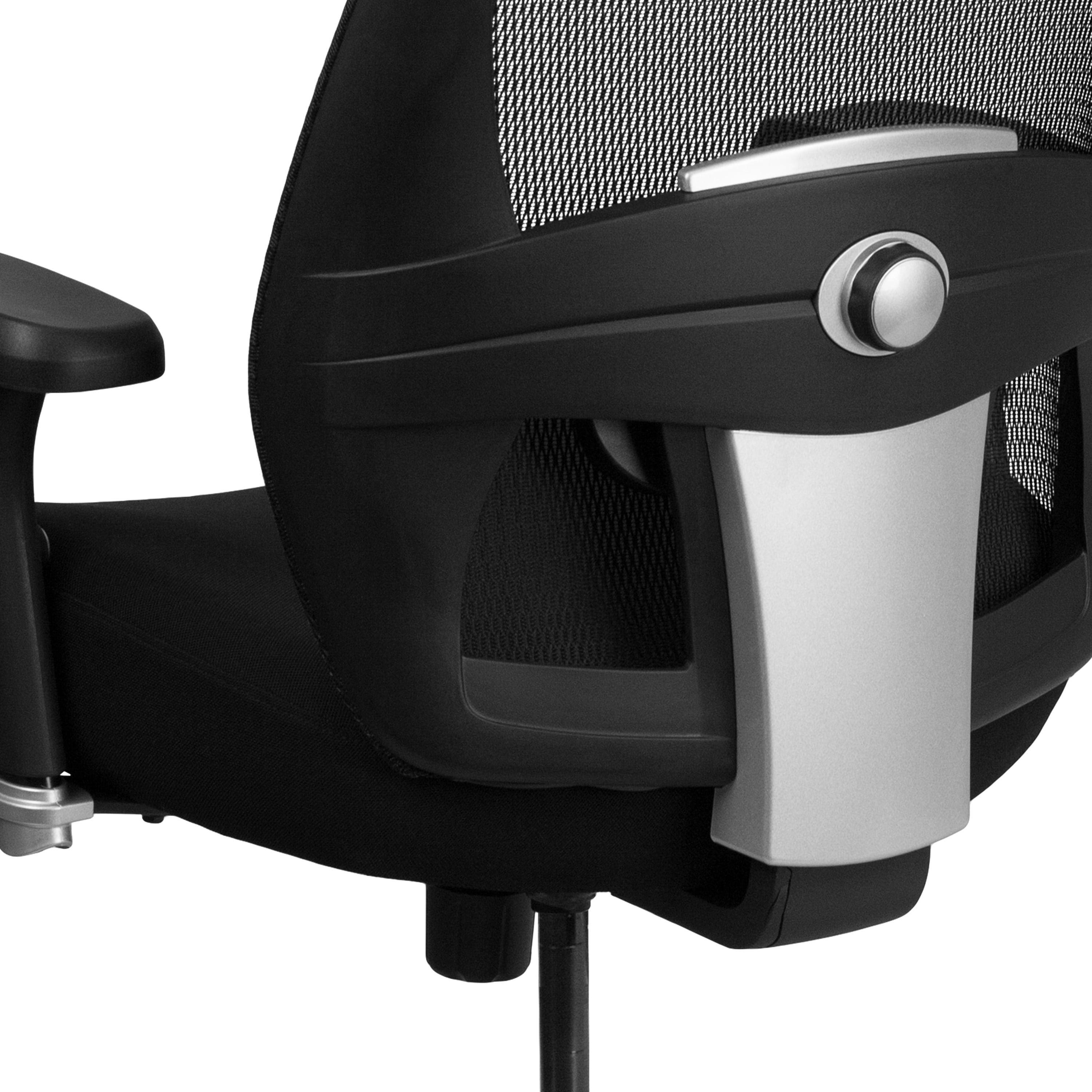 BizChair 24/7 Intensive Use Big & Tall 500 lb. Rated Black Mesh Executive Ergonomic Office Chair with Ratchet Back