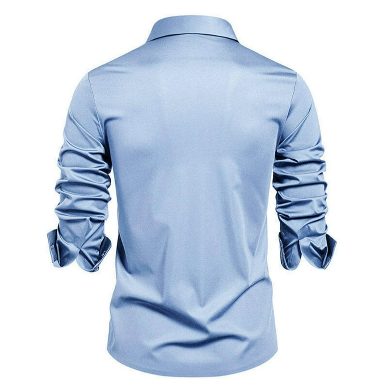 BVOFAR Men's Muscle Fit Shirts Big and Tall Button Down Shirts Stretch Slim  Fit Athletic Tops Business Casual Long Sleeve Shirt - Walmart.com