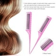 thumbnail image 3 of 3-Row Teasing Comb Detangling Brush Rat Tail Comb Adding Back Coming Hairdressing Combs, 3 of 5