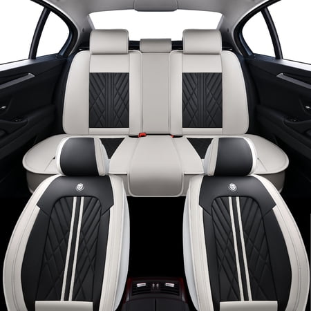 2016 Car Seat Cover for Infiniti Qx70 PU Leather 5 Seats Full Set Airbag Compatible Protect & Upgrade Car Seats Gray and Black Car Seat Covers Pet Car Seat Covers