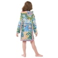 thumbnail image 7 of FORMRS Niños Bathrobe Unisex Hooded Robe Soft Plush Pajamas Sleepwear, Size 10-12T, Blue Seaside, 7 of 7