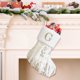 thumbnail image 4 of Adornos navideños Medias navideñas personalizadas con letras 22 cm Medias navideñas bordadas de Papá Noel Calcetín navideño a rayas Adornos colgantes para chimenea Árbol de Navidad Calcetín con letras, 4 of 5