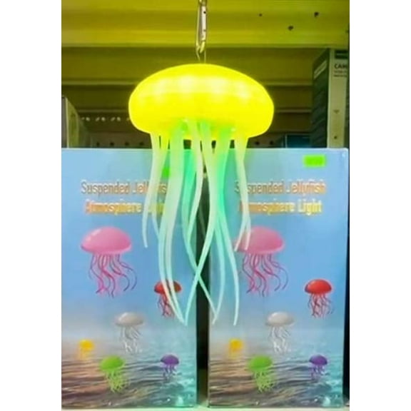 Yellow Rechargeable Jellyfish Night Light, Creative Lighting Decoration Floating Jellyfish Night Light, Romantic Atmosphere, Perfect for Lighting Decoration YU0254