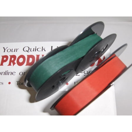 Vintage Royal Portable Manual Typewriter Ribbon Ink - Red and Green Ribbon Pack