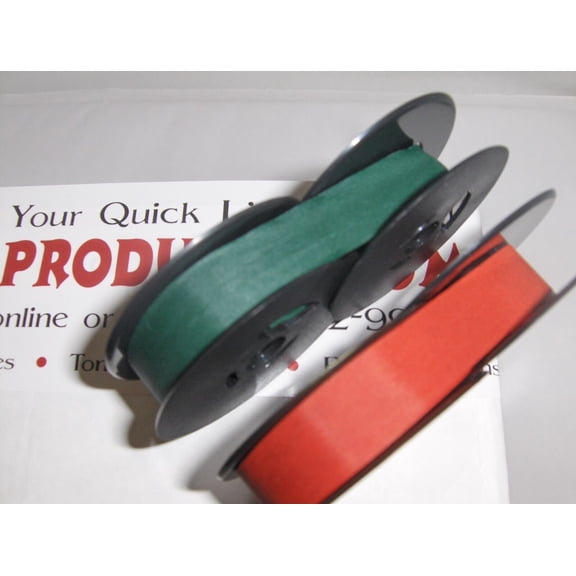 Vintage Royal Portable Manual Typewriter Ribbon Ink - Red and Green Ribbon Pack
