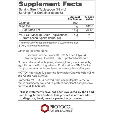 Protocol For Life Balance - Pure MCT Oil - 32 fl oz (946 mL)