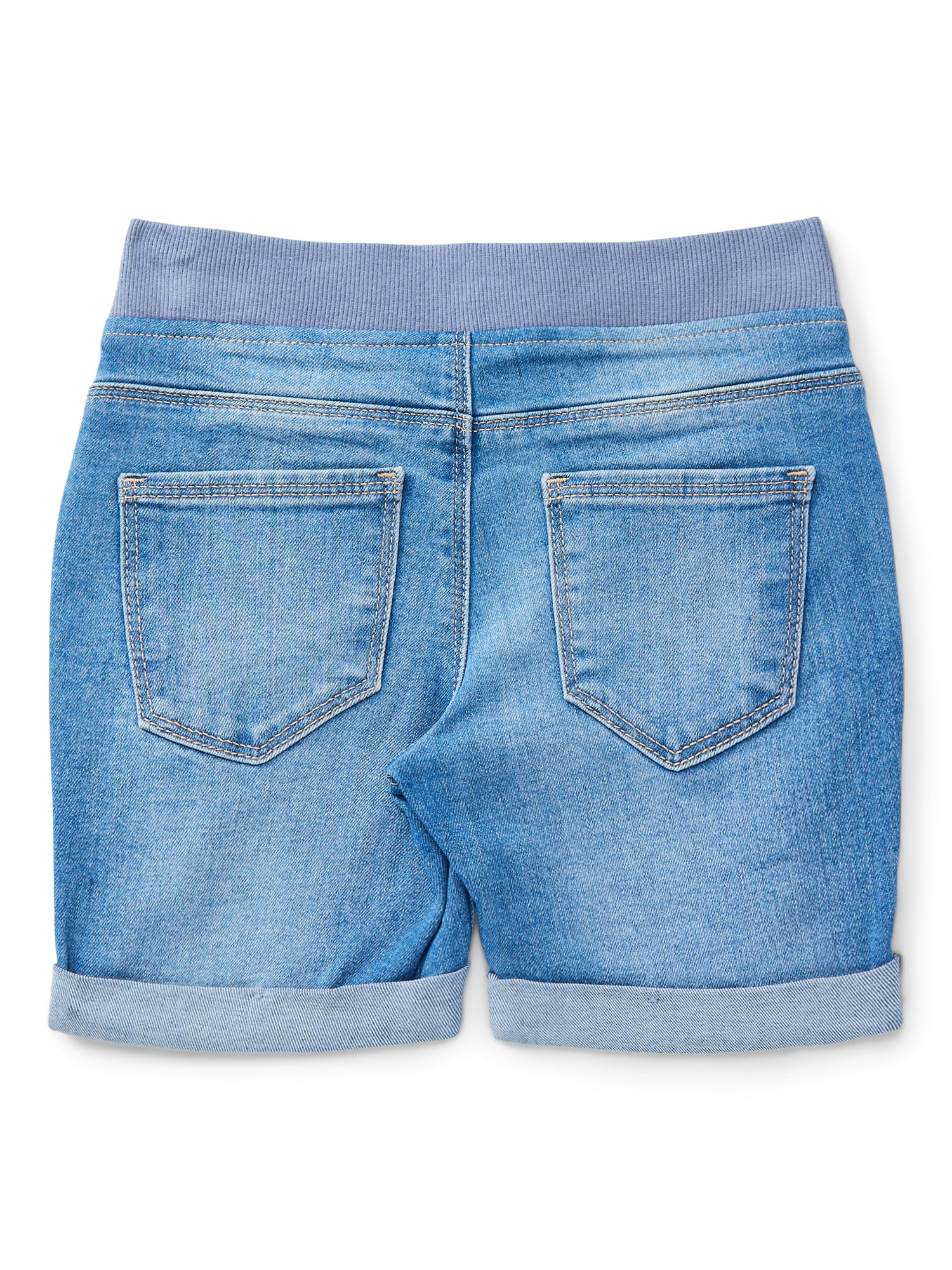 Wonder Nation Girls Knit Waistband Denim Shorts, Sizes 4-18 & Plus
