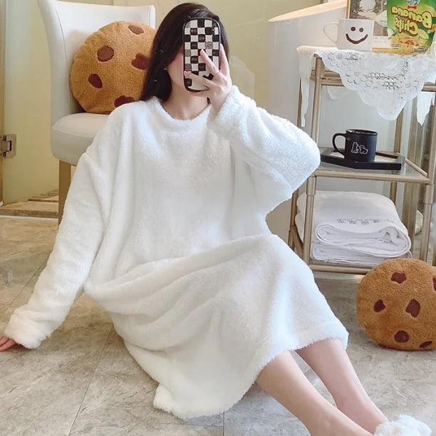 Conjunto de pijama de felpa Jacquard de manga larga para mujer, ropa de dormir de longitud media de estilo dulce para otoño e invierno, ropa exterior de talla grande para el hogar