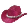 thumbnail image 4 of XIAOCHA Women's Sparkly Cowboy Hat Wide Brim Sun Protection Rodeo Cowgirlhat Outdoor Horse Riding Wide Brim Western Hat,Hot Pink, 4 of 4