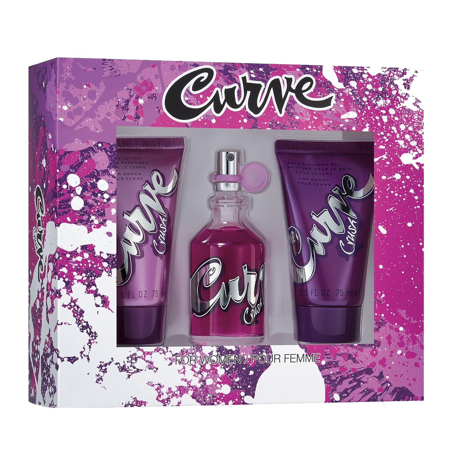 (67 Value) Curve Crush Perfume Gift Set for Women, 3 pieces