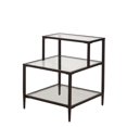 thumbnail image 1 of Hillsdale Harlan 3-Tier Tempered Glass and Metal End Table in Black, 1 of 5