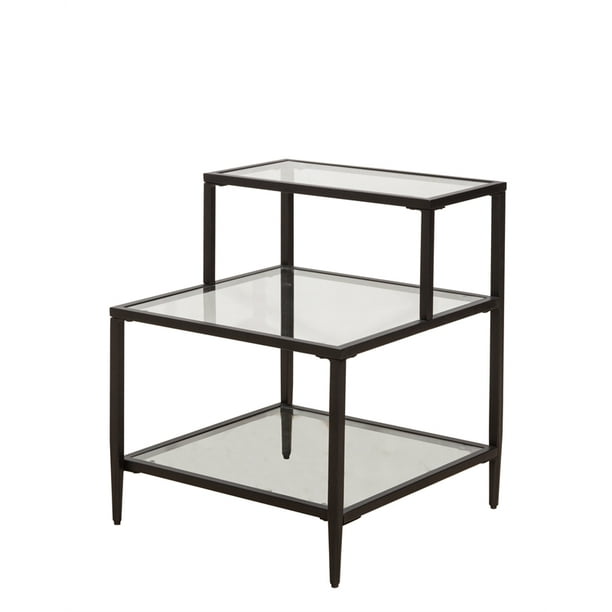 Hilale Harlan 3 Tier End Table With, Large Square Glass End Table