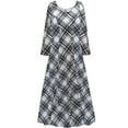 thumbnail image 1 of Large Tall Womens Dress Monochrome Plaid Long Sleeve Princess Cut, 1 of 4
