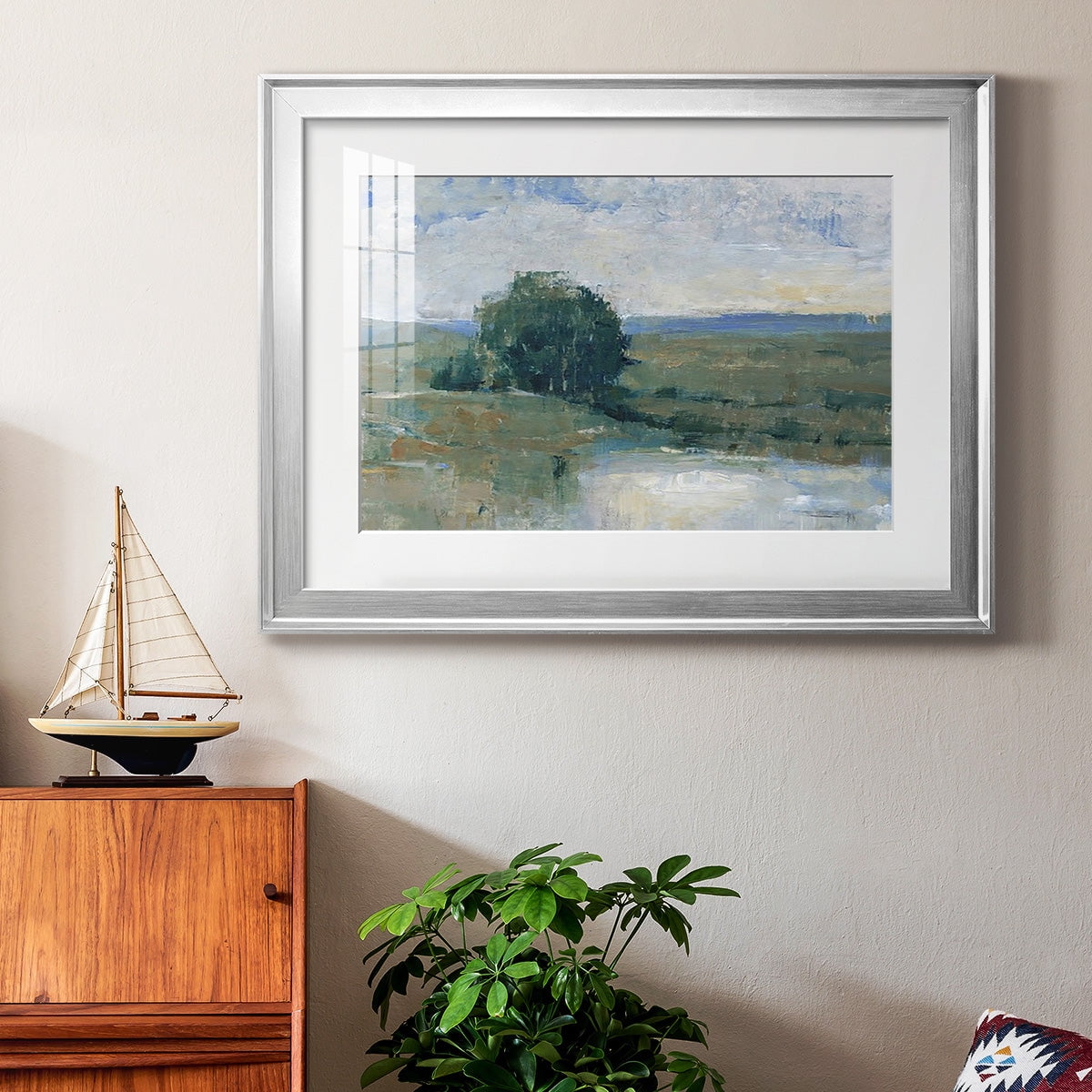 Riverbank Impression I Premium Framed Print - Ready to Hang
