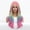 Pink, variant on Rainbow Wig Soft Loose Curly Hair 24 Inches Long Holiday Synthetic Wig for Girls Daily Wear