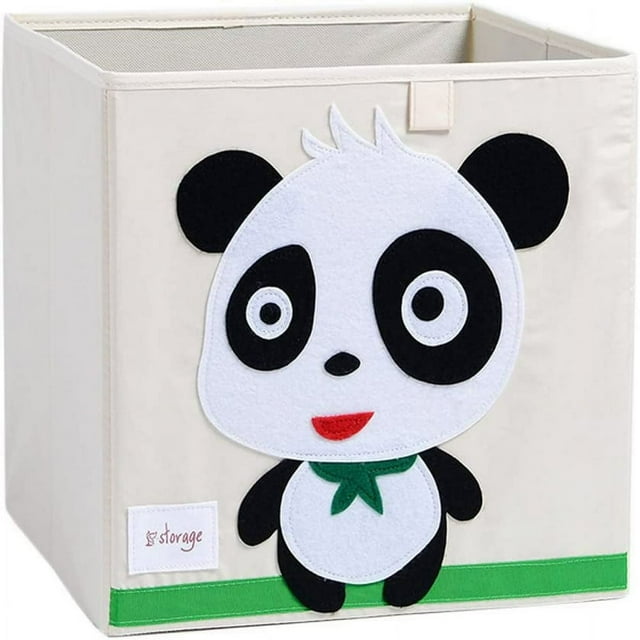 Foldable Animal Canvas Storage Toy Box/Bin/Cube/Chest/Basket/Organizer for Kids 13 inch (Panda)