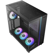 Gamdias ATLAS M4 pc case ATX 4x120mm PWM ARGB fans, adjustable angle lower fan mount, Front-Mounted PSU Design