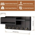 thumbnail image 5 of Key Holder for Wall,Wooden Mail Organizer Wall Mounted with Slots And Shelf,Entryway Storage Organizer with 6 Key Hooks-Black, 5 of 7