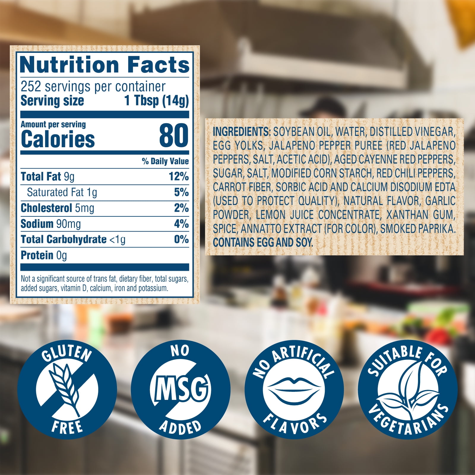 Hellmann's Spicy Mayonnaise, Sandwich Spread and Condiment, 1 Gallon, 128 oz