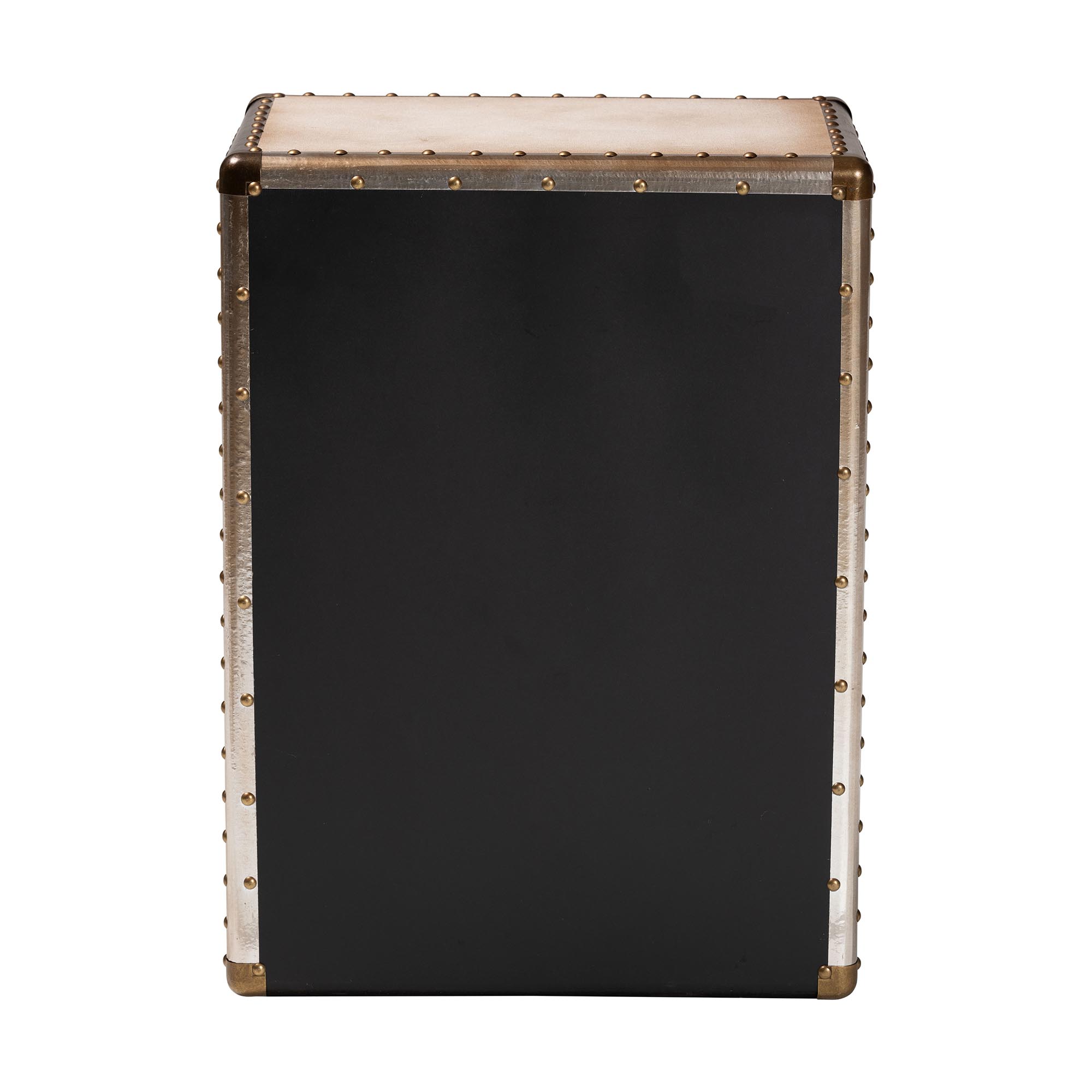 Baxton Studio Jaelyn Vintage End Table, 4-Drawer, Silver