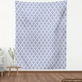 thumbnail image 4 of Ethnic Fabric by the Yard Upholstery, Monochrome Damask Style Leaves Arrangement Slavic Inspired Typical Ceramic Print, Decorative Fabric for DIY and Home Accents, Indigo White by Ambesonne, 4 of 5