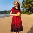 thumbnail image 4 of Balery Spiders On The Web And Space Vestidos sueltos de manga corta para mujer, vestidos de verano 2025, vestidos casuales de corte A con vuelo., 4 of 6