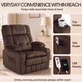 thumbnail image 4 of 26in Oversized Lift Chair for Elderly, LEGAHOME Large Power Lift Recliner Chair with Massage and Heat, Massage Recliner Chair for Big and Tall Adults, with Infinite Position and Side Pocket, Brown, 4 of 7