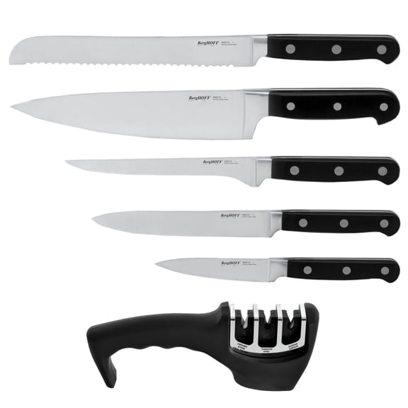 BergHOFF Essentials Contempo 6Pc Stainless Steel Knife Set with Sharpener