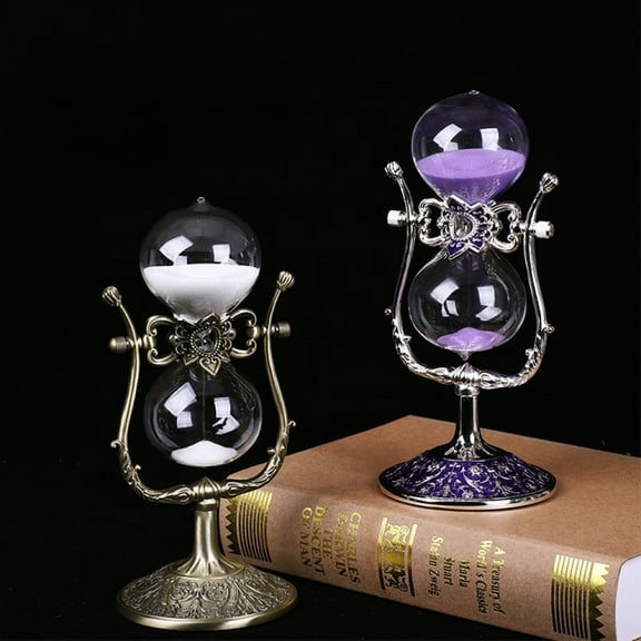 Vintage Sand Timer Hourglass Decor,360 °       Rotating 15 Min Visual Timer for Home,Office Desk Wedding Decor