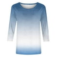 thumbnail image 4 of Chbgutlmr 3/4 Sleeve Tops for Women Plus Size Crewneck Dressy Casual Comfy Blouses Gradient Color Loose Shirts, 4 of 4
