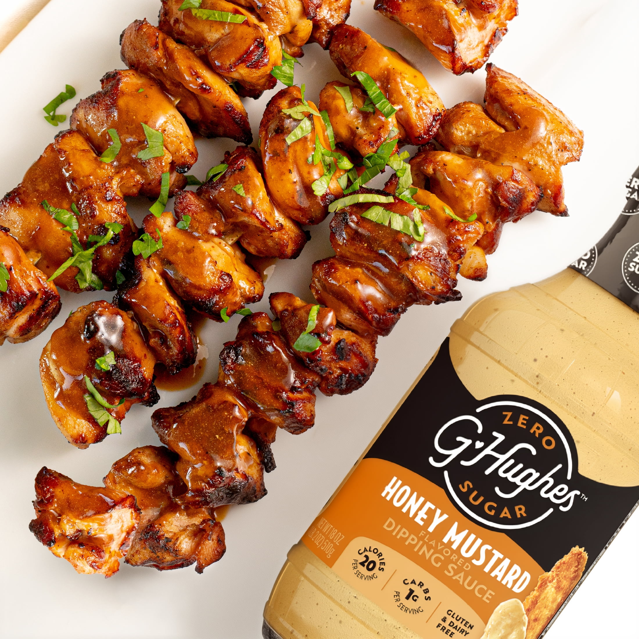 G Hughes Zero Sugar Honey Mustard Dipping Sauce, 18 oz