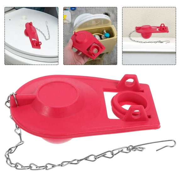 FESTFENDS Red Silicone Rubber Toilet Flapper 1Set for Toilet Tank Top Waterproof Easy Installation