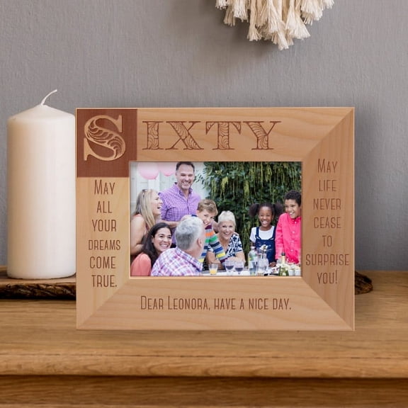 May All Your Dreams Come True Personalized Wooden Frame-5" x 3 1/2" Brown Horizontal