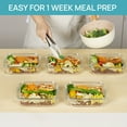 thumbnail image 6 of 5-Pack 35oz Glass Food Storage Containers with Airtight Lids - Reusable Lunch Preservation Boxes - Oven/Microwave/Freezer/Dishwasher Safe for Kitchen, 6 of 8