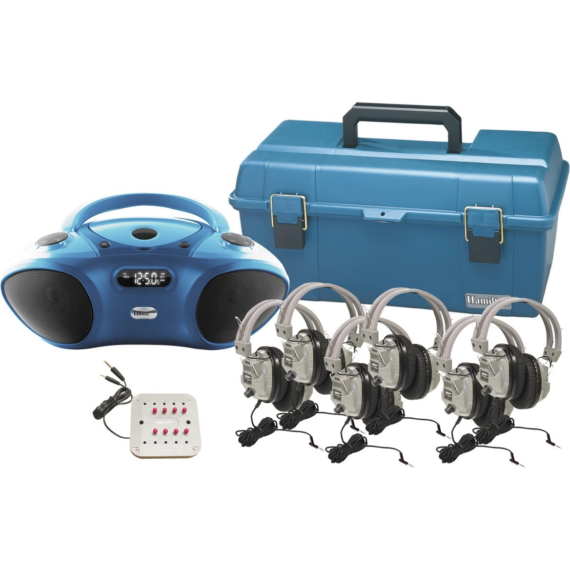 6 Person Bluetooth/CD/FM Listening Center with Personal Headphones