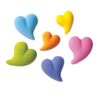 Sprinkle Deco® Set of 12 Teardrop Heart 3/4inch - 1 1/4inch Edible Sugar Cake & Cupcake Decoration Toppers with 12 Exclusive Thank You Stickers
