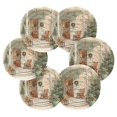 thumbnail image 7 of 6 Pcs Drink Coasters with Holder 3.94in Woven Coasters for Drinks Charming Christmas Doorway Coaster Set for Protection Table, 7 of 7