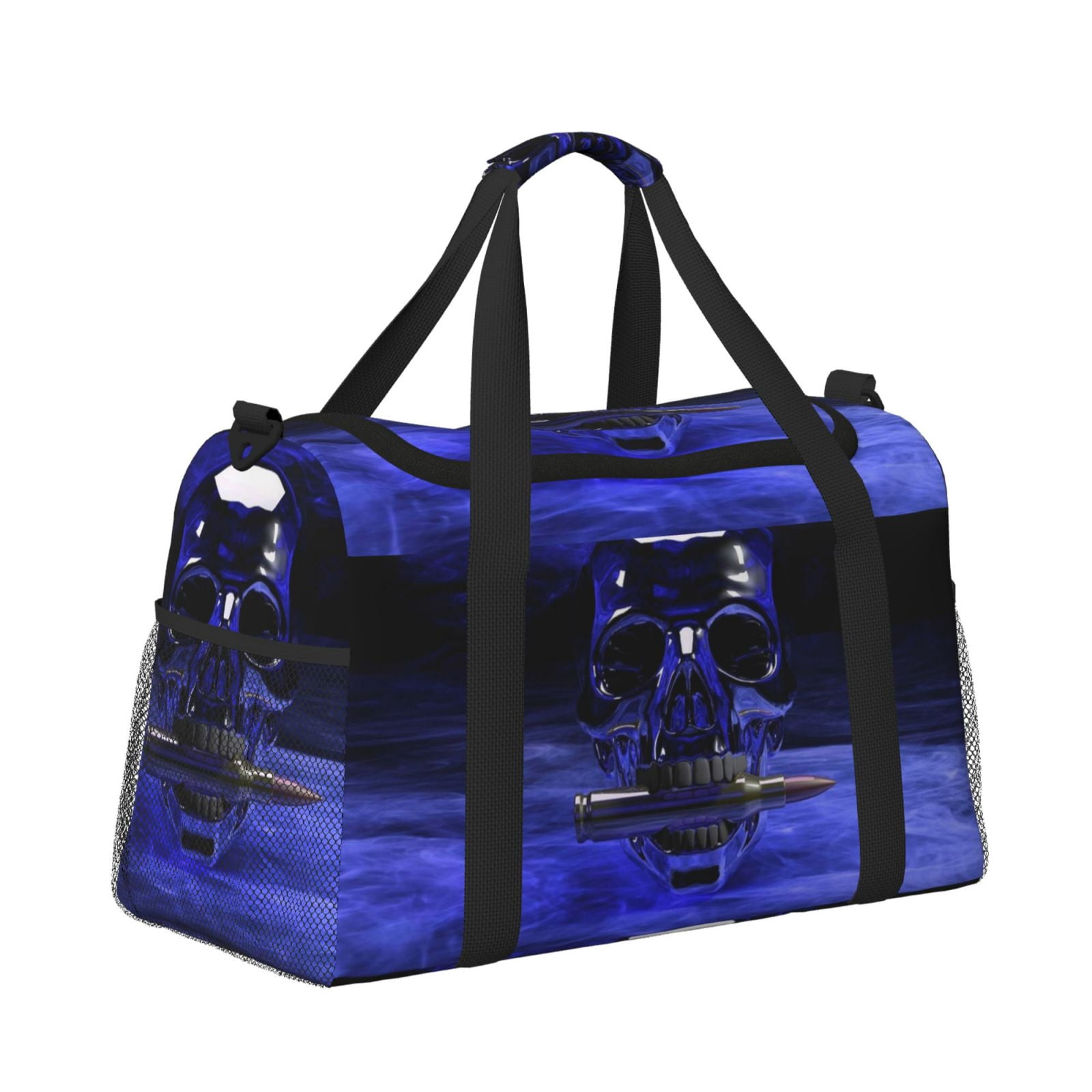 Fuzoiu Steel Skull Print Travel Duffle Bag,Carry On Tote Bags,Duffel Bag,Sport Gym Bag, Hospital Bag for Labor and Delivery, Overnight Bag,Luggage Bag