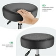 thumbnail image 4 of Round Rolling Stool with Wheels, PU Leather Seat 360° Swivel Hydraulic Stool Chair Height Adjustable, Home Office Drafting Work Salon Spa Stools, 4 of 9
