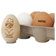 Easter Fun Text Egg Chicken Rubber Stamp - Small 3/4 Inch