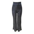 thumbnail image 3 of SWSMCLT Women's High Waisted Pants Wide Leg Palazzo Casual Metallic StretchSoft Trousers Long Casual Pants Black Medium, 3 of 4