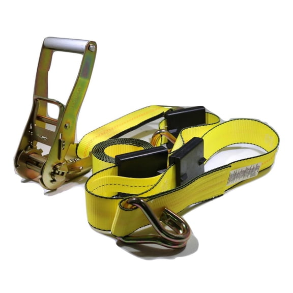 2" x 11 Ft Over the Wheel 3-Point Auto Tie Down Strap w/ 3 Hooks & 3 Sliding Cleats | R11AHWH