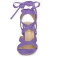thumbnail image 2 of BLISSFUL STEP Women's Open Toe Crisscross Lace Up Chunky Heel Sandals, 2 of 5