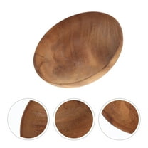 HOOWIFFY Bowls for Kitchen Wooden Rice Bowl Coffee Acacia Wood 1Pack