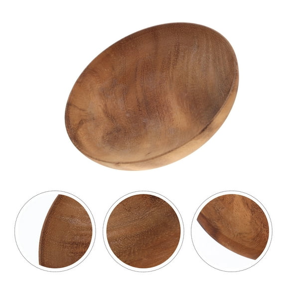 HOOWIFFY Bowls for Kitchen Wooden Rice Bowl Coffee Acacia Wood 1Pack