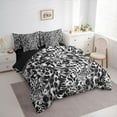 thumbnail image 3 of Manfei Wildlife Leopard Print 7 Pieces Bedding Comforter Set for Teens Boys Girls,Black White Full Bedding Set Lightweight,Animal Cheetah Fitted Sheet Flat Sheet,Ultra Soft Home Decor, 3 of 8