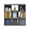 thumbnail image 3 of Furinno Pelli Cubic Storage Cabinet, 3x3, French Oak Grey/Black, 18055GYW, 3 of 5