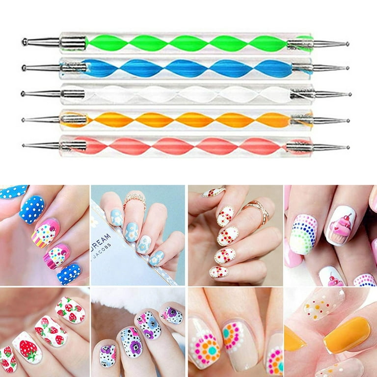 Acrylic Nail Art Design Kit Glitter Dotting Painting Pen Manicure